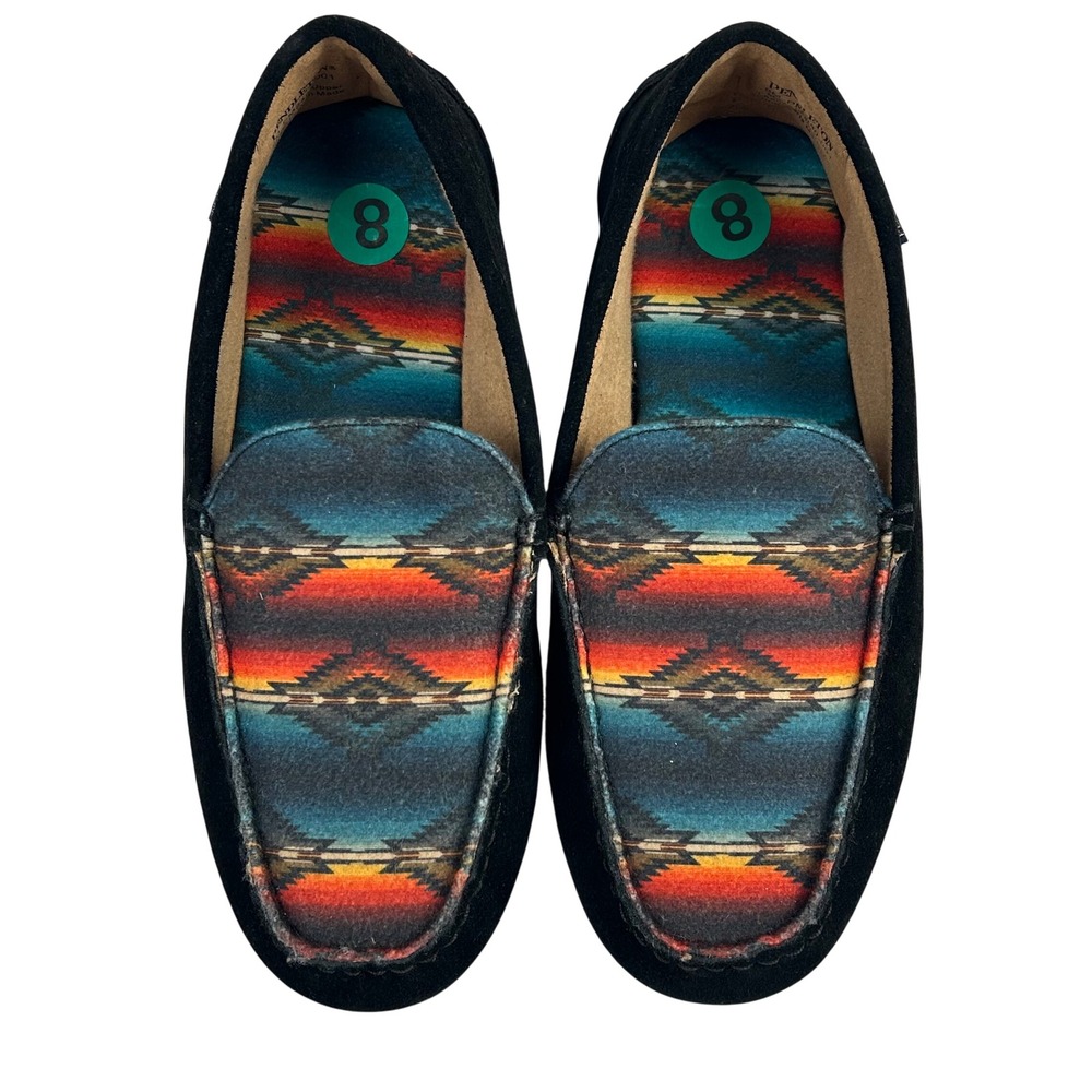 Pendleton Saltillo Mens Black Suede Southwest Aztec Driving Moc Loafers Size 8M